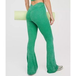 Aerie Green Flare Leggings
